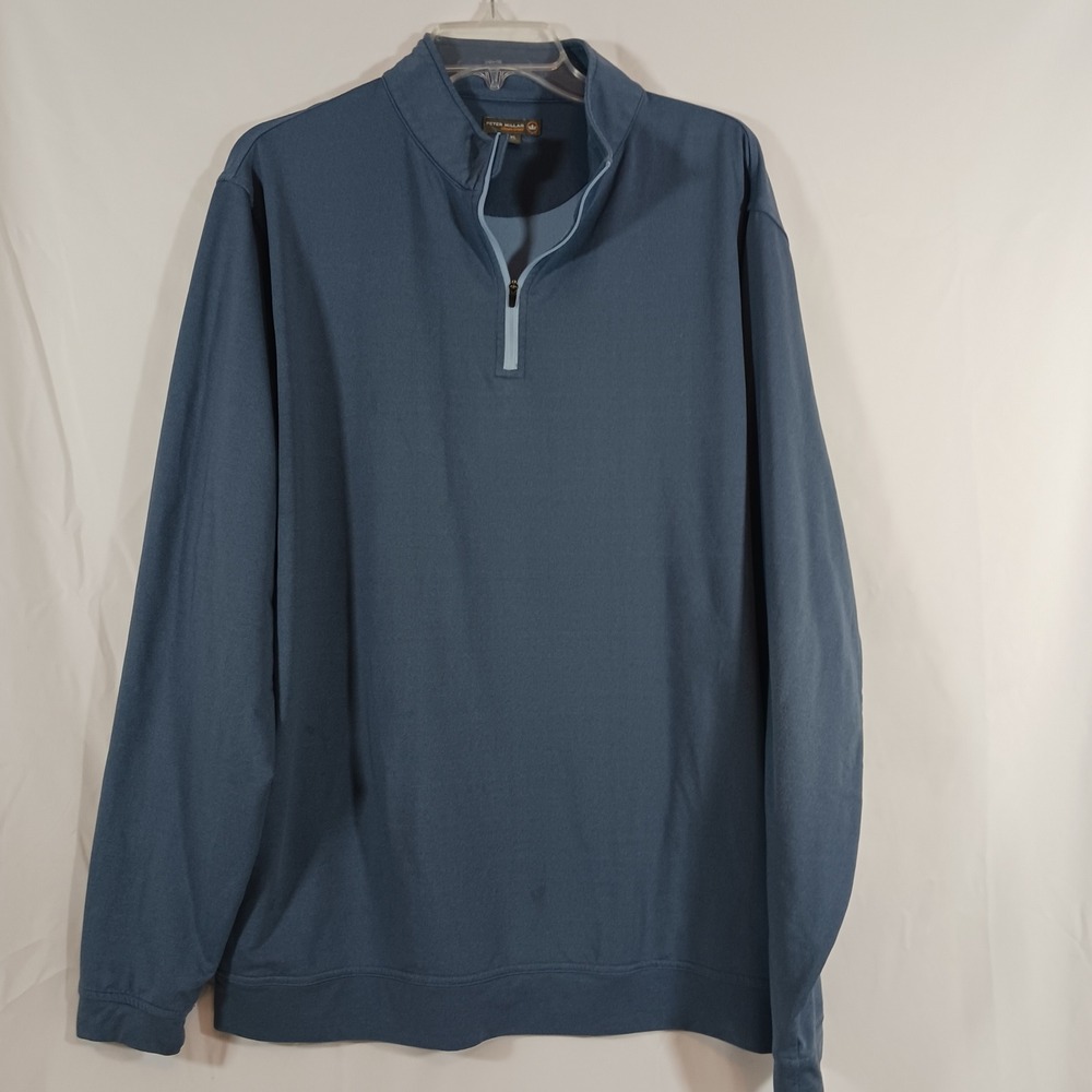 Peter Millar Pullover Mens XL Blue Excellent Crown Sport Quarter Zip MF16EK40B
